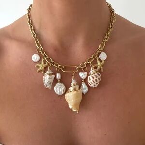 Gold Shell Charm Necklace